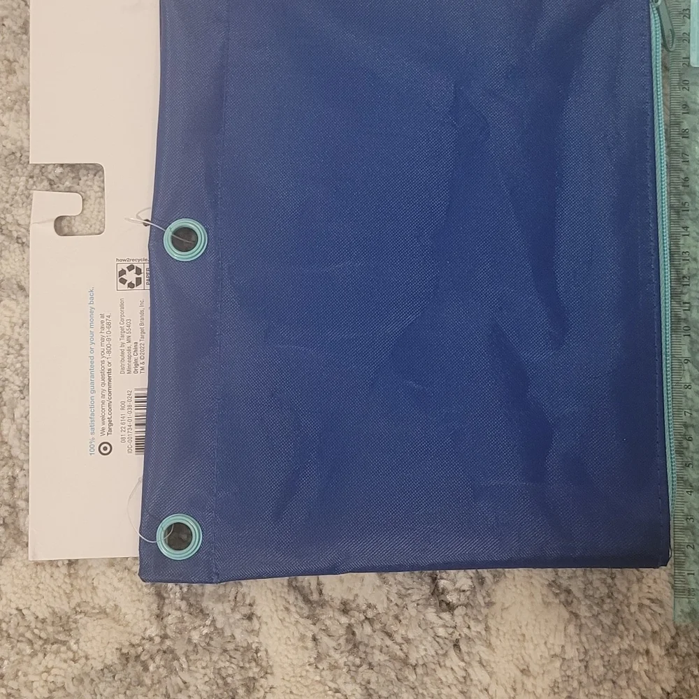 Up & up binder pouch, Pvc free 4 section Blue, with ruler bundle, new